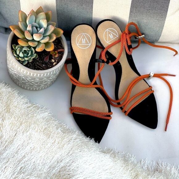 Rope Style Wrap Ankle Heels SZ US 8 - Picture 4 of 10